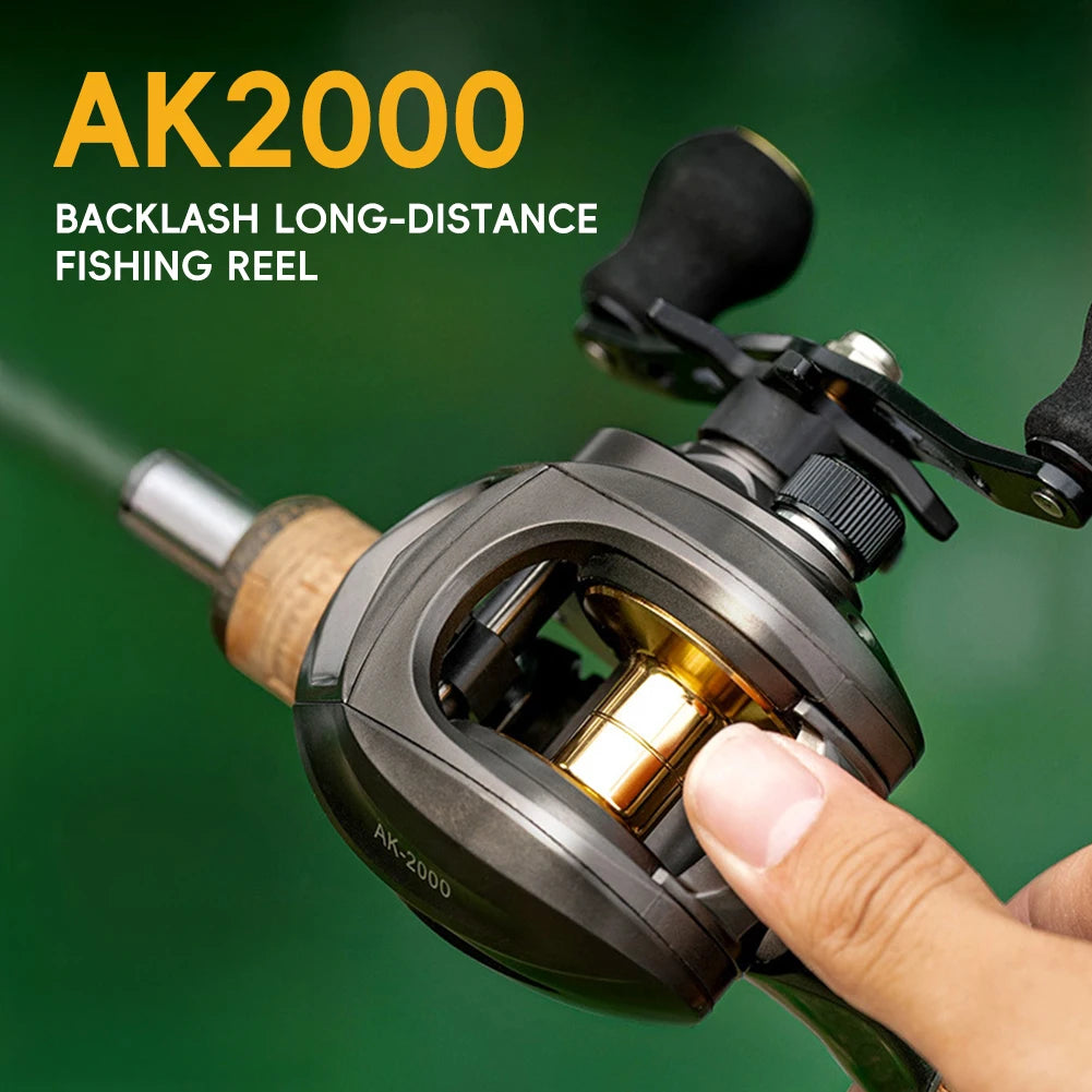 Baitcasting Reel Metal Bearing Aluminum Water Droplet Wheel Anti-explosion Line 7.2:1 High Rotational Speed Ratio Fishing Tackle