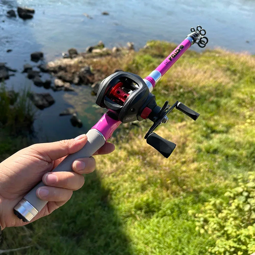 Portable Telescopic Fishing Rod Combo1.5-2.4m Fishing Rod and 2000 3000 4000 Spinning Reel Fishing Line Kit For Freshwater Pesca