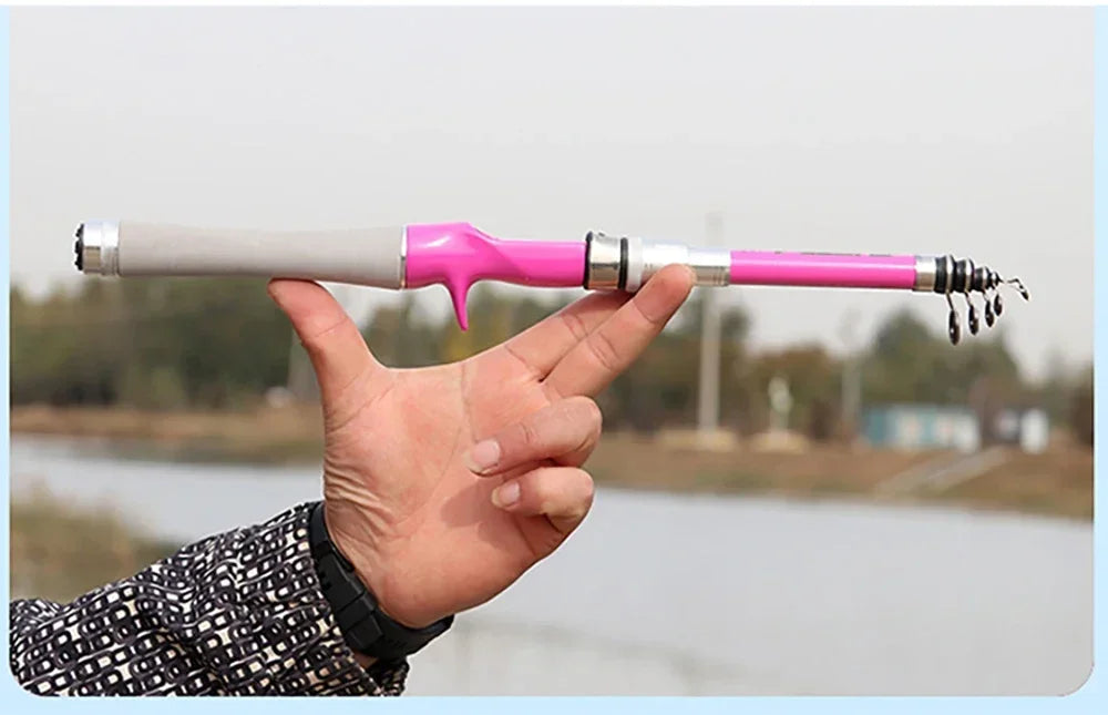 Portable Telescopic Fishing Rod Combo1.5-2.4m Fishing Rod and 2000 3000 4000 Spinning Reel Fishing Line Kit For Freshwater Pesca