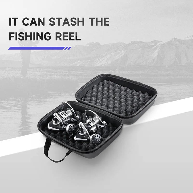 Fishing Tackle Storage Bag Waterproof Holder Pouch Fishing Protective Case Spinning Reel Shockproof Box for 1-2 Fishing Reels