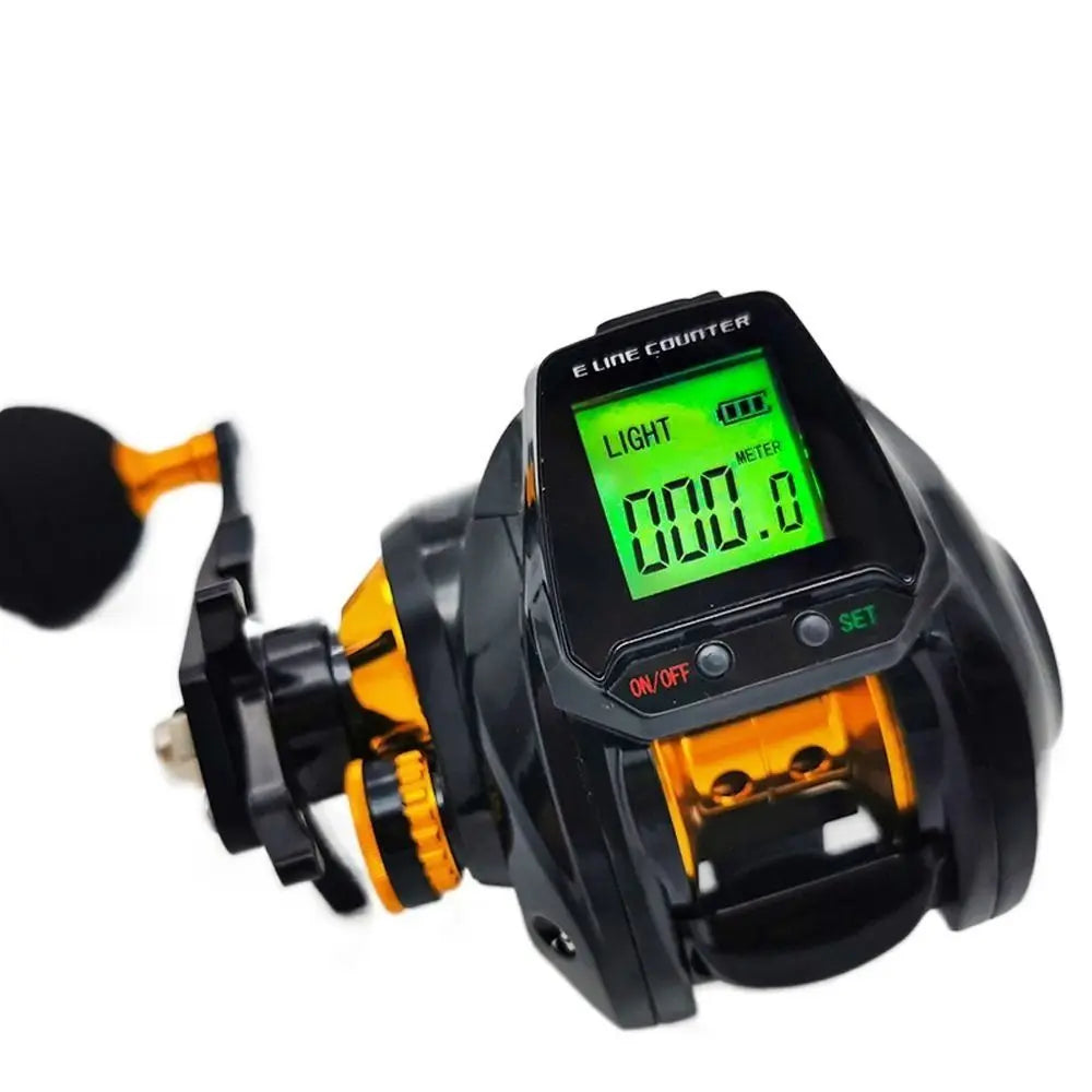 Hook Reminder Digital Fishing Baitcasting Reel Line Counter 6.3:1 Digital Fishing Reel With Line Counter Big Led Screen