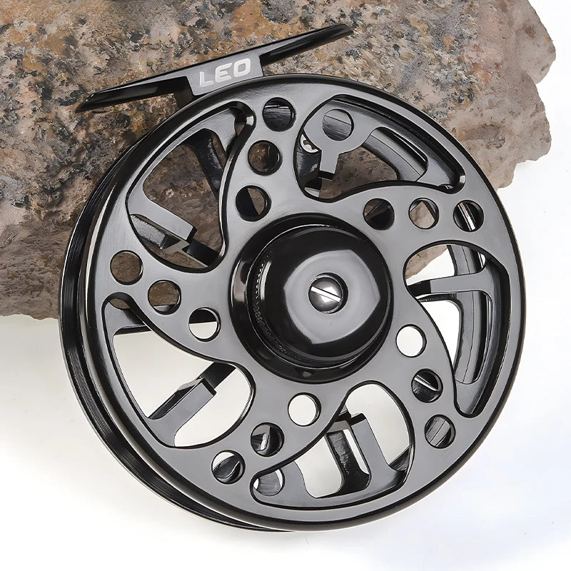1PC 3/4 5/6 7/9 74 84 94mm WT Fly Fishing Reel CNC Machined Metal Large Arbor Aluminum Professional Fly Fishing Wheel Black