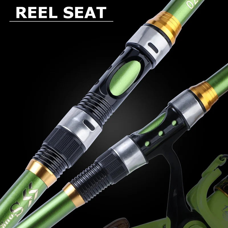 Sougayilang 1.8m-3.3m Telescopic Fishing Rod Super Strong Glass Fiber Travel Rod for Freshwater Saltwater Bass Fishing Pesca