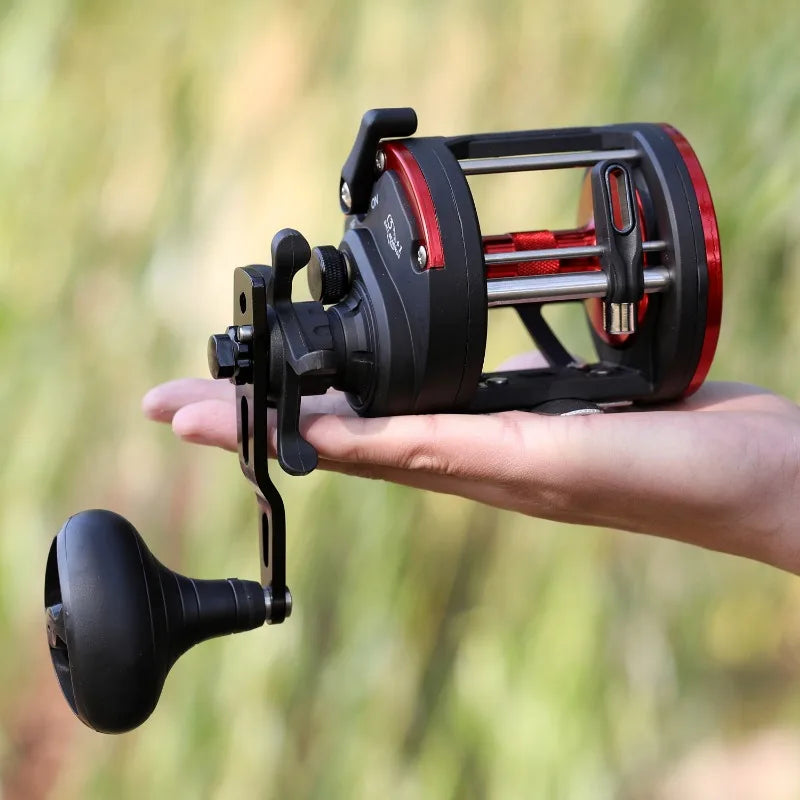 Sougayilang Trolling Fishing Reels Aluminum Alloy Spool Saltwater Drum Fishing Reel 3+1BB 3.8:1 Max Drag 25kg Fishing Tool Pesca