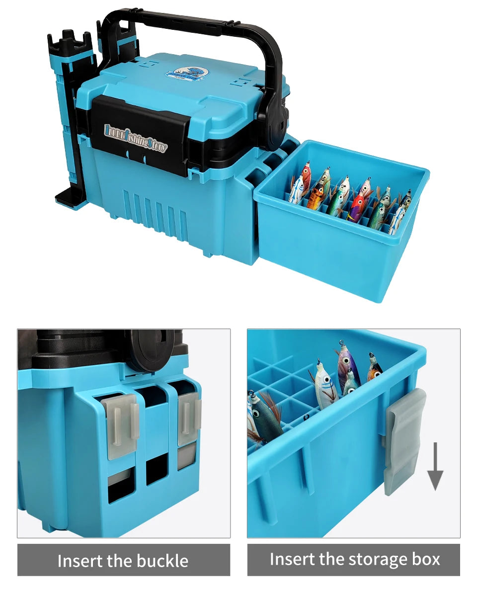 New 36 Grids Plastic Luminous Fishing Tackle Box Hard Lure Storage Box Egi Webfoot Octopus Organizer Squid Jig Bait Container