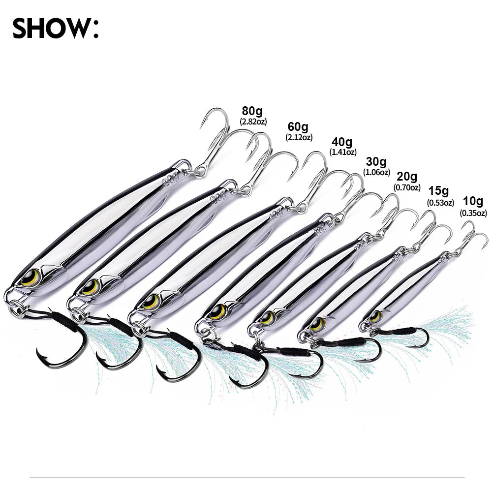 Metal Jig Bait 15g 20g 30g 40g Mackerel Artificial Hard Fish Lure Sinking Far Casting Jigging Bait Spoon Spinnerbait For Fishing