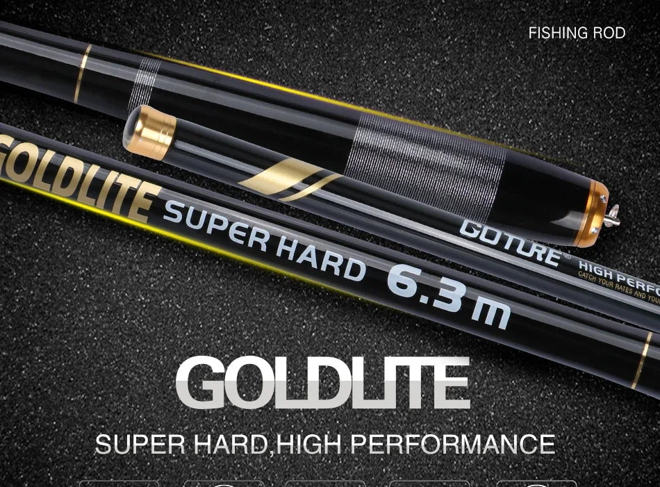 Goture GOLDLITE Hand Rod 3.6-7.2m Telescopic Carbon Fiber Ultralight Saltwater Freshwater Stream Carp Fishing Pole Pesca