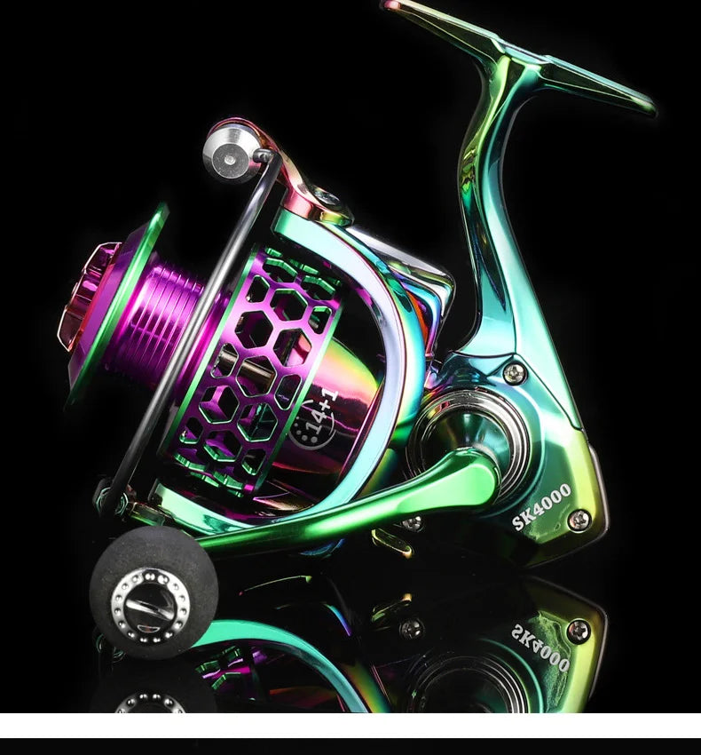 ZWICKE All Metal Imitation Wheel 15KG Max Drag Power 14+1 Ball Bearings Fishing Reel Fishing Rod Fishing Gear Spinning Wheel