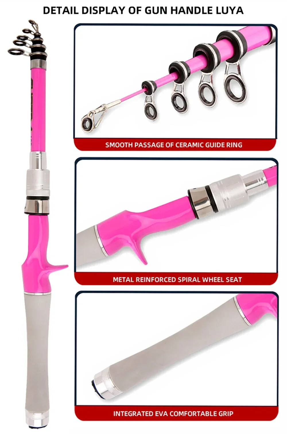 Portable Telescopic Fishing Rod Combo1.5-2.4m Fishing Rod and 2000 3000 4000 Spinning Reel Fishing Line Kit For Freshwater Pesca