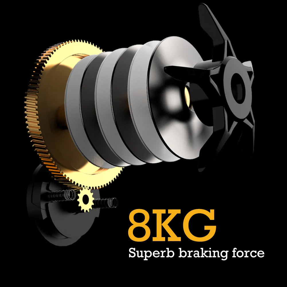 Baitcasting Reel Metal Bearing Aluminum Water Droplet Wheel Anti-explosion Line 7.2:1 High Rotational Speed Ratio Fishing Tackle