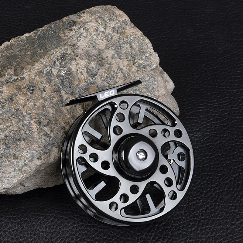 1PC 3/4 5/6 7/9 74 84 94mm WT Fly Fishing Reel CNC Machined Metal Large Arbor Aluminum Professional Fly Fishing Wheel Black