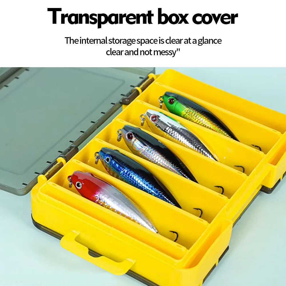 Versatile 10-Cell Double-Sided Fishing Tackle Box - Durable, Easy Access Bait & Tool Organizer for All Your Fishing Adventures