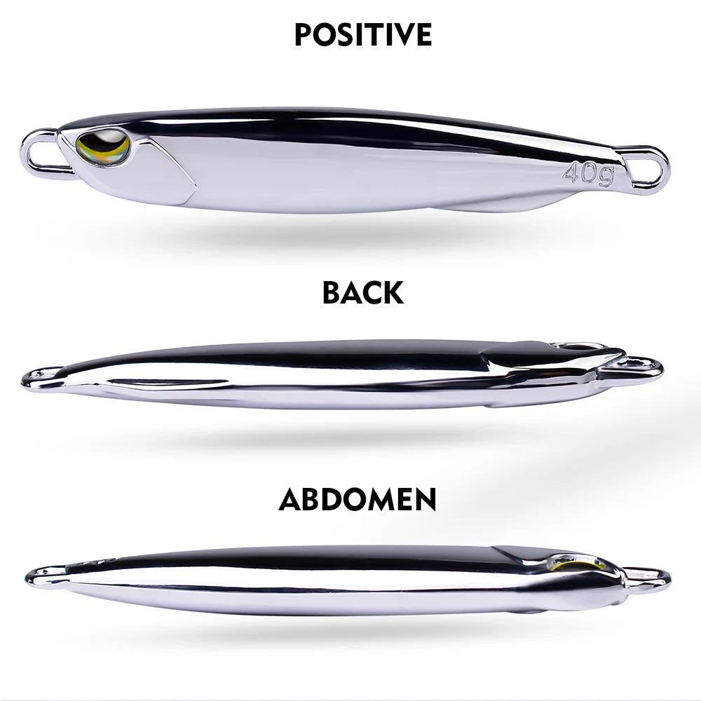 Metal Jig Bait 15g 20g 30g 40g Mackerel Artificial Hard Fish Lure Sinking Far Casting Jigging Bait Spoon Spinnerbait For Fishing