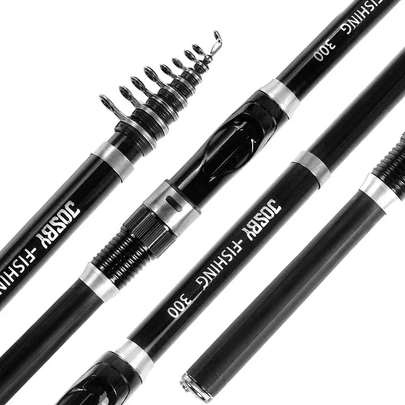BAKAWA Telescopic Rock Fishing Rod Spinning Fly Carp Feeder Carbon Fiber Pesca 3M 2.7M 2.4M 2.1M 1.8M 1.5M Mini Travel Reel Seat
