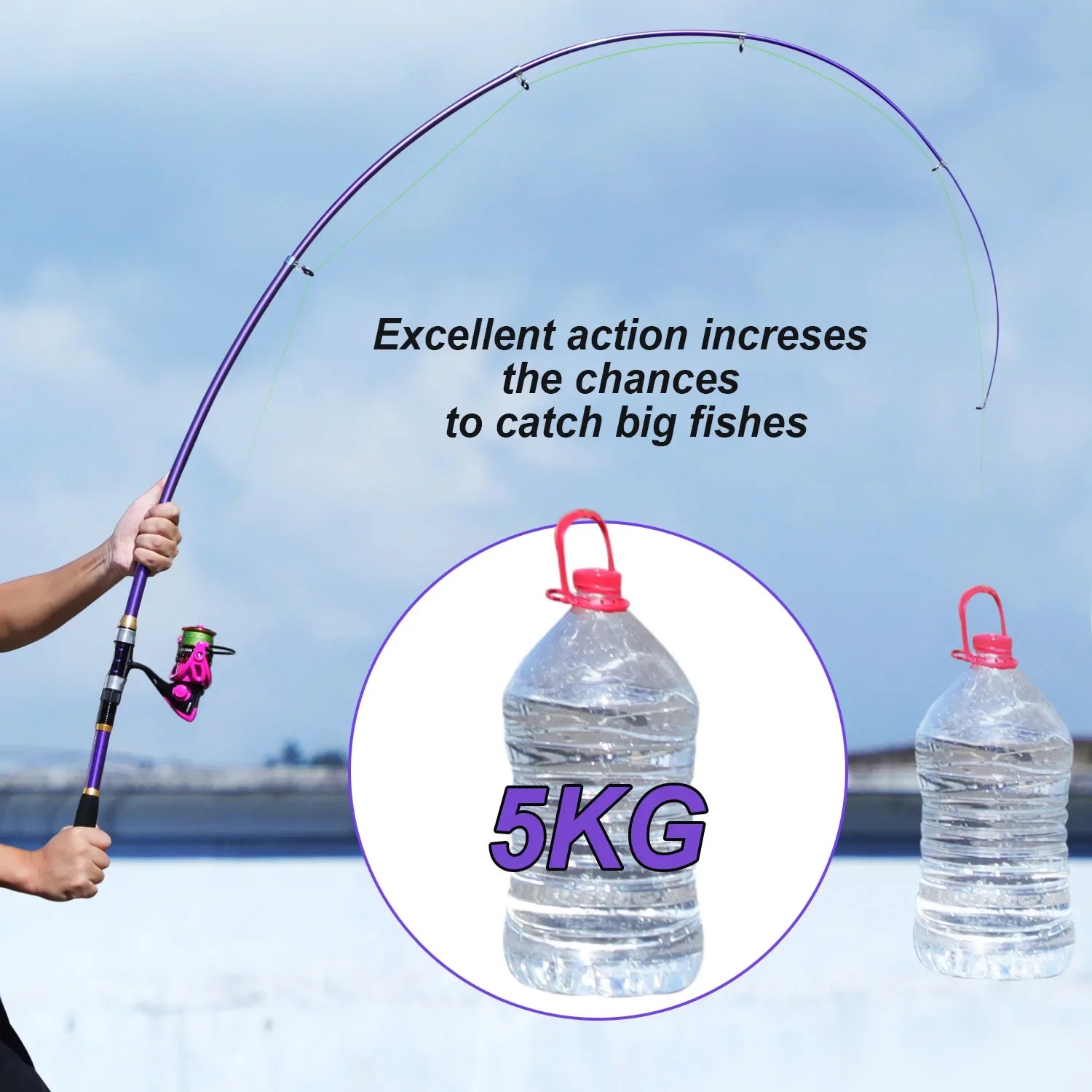 Sougayilang 2.1M 2.4M 2.7M 3.0M Spinning Fishing Rod Ultralight Carbon Fiber Portable Telescopic Fishing Pole for Trout Carp