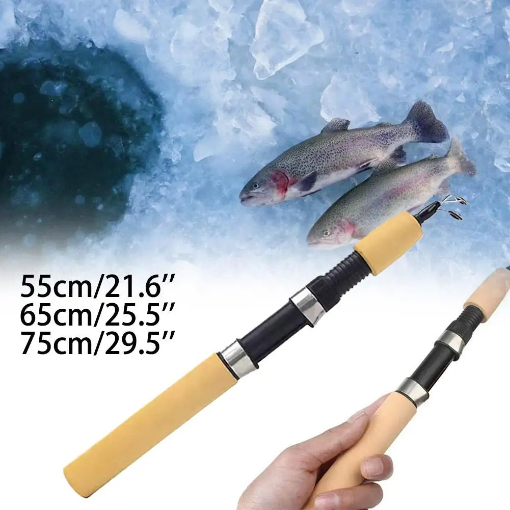 55/65/75cm Ice Fishing Pole Portable Carbon Fish Pole Light Weight River Comfortable Grip Carp Tackle Pesca Fishing Equipment