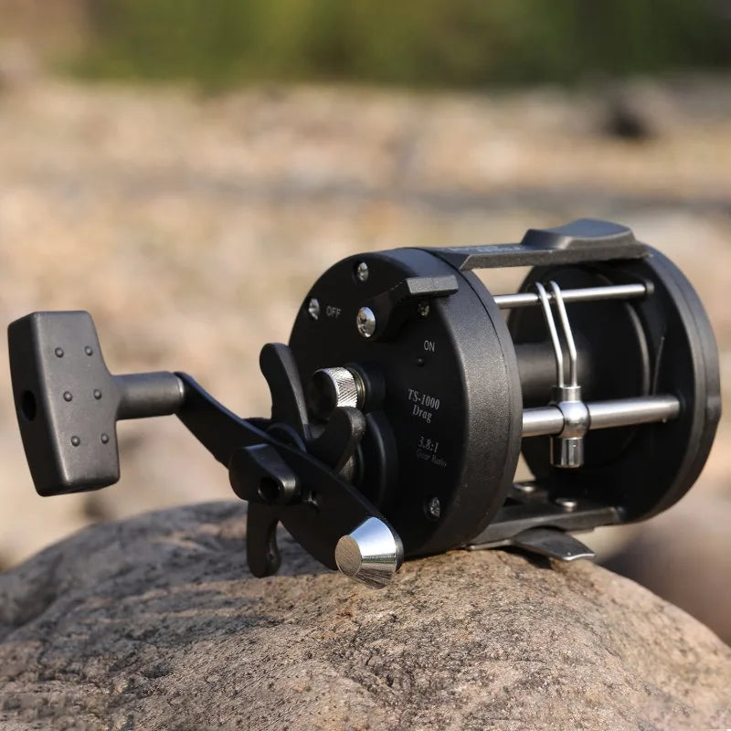 Sougayilang Trolling Fishing Reels Aluminum Alloy Spool Saltwater Drum Fishing Reel 3+1BB 3.8:1 Max Drag 25kg Fishing Tool Pesca