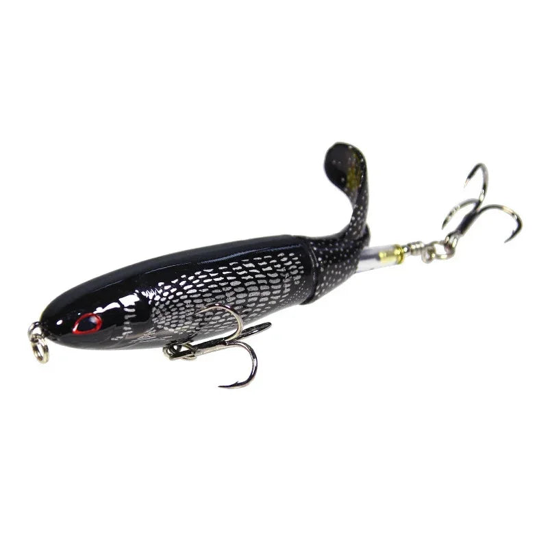 1 Pcs 10cm/14cm Topwater Fishing Lure Whopper Popper Artificial Bait Hard Plopper Soft Rotating Tail Fishing Tackle Fishing Bait