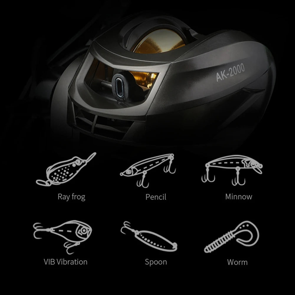 Baitcasting Reel Metal Bearing Aluminum Water Droplet Wheel Anti-explosion Line 7.2:1 High Rotational Speed Ratio Fishing Tackle