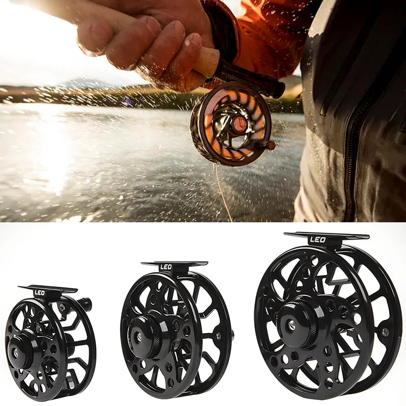 1PC 3/4 5/6 7/9 74 84 94mm WT Fly Fishing Reel CNC Machined Metal Large Arbor Aluminum Professional Fly Fishing Wheel Black