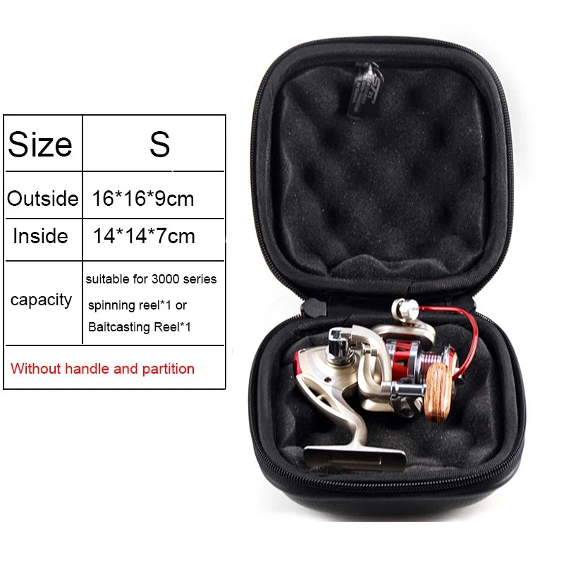 Fishing Tackle Storage Bag Waterproof Holder Pouch Fishing Protective Case Spinning Reel Shockproof Box for 1-2 Fishing Reels