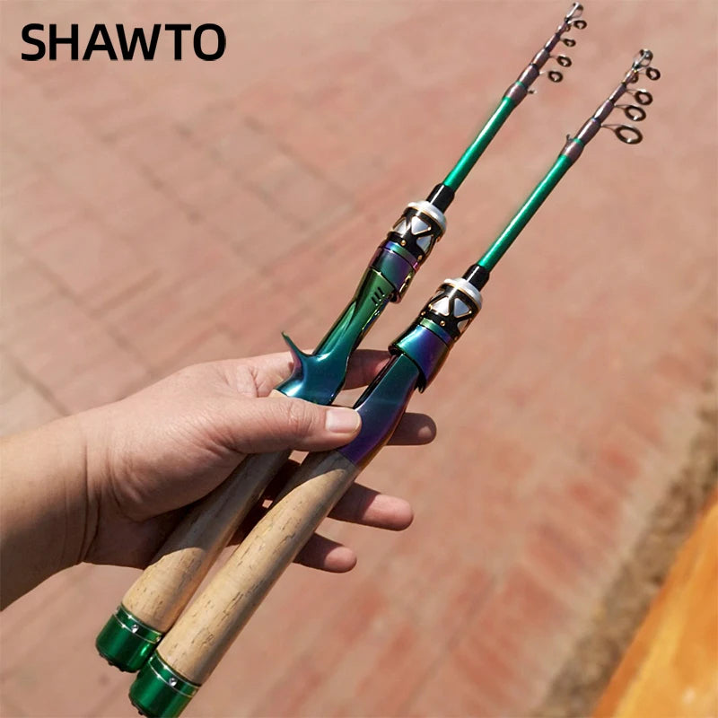 Shawto Fishing Rod Spinning Lure Rod 1.68 1.98m 6 Section Carbon Fiber Super Hard Light Casting Rod Baitcasting Rod Gift Rod Tip
