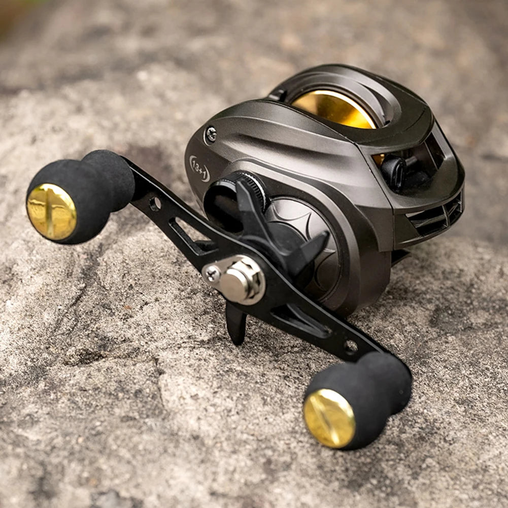 Baitcasting Reel Metal Bearing Aluminum Water Droplet Wheel Anti-explosion Line 7.2:1 High Rotational Speed Ratio Fishing Tackle