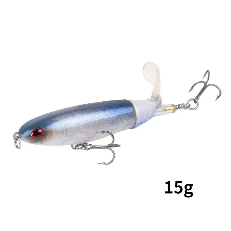 1 Pcs 10cm/14cm Topwater Fishing Lure Whopper Popper Artificial Bait Hard Plopper Soft Rotating Tail Fishing Tackle Fishing Bait