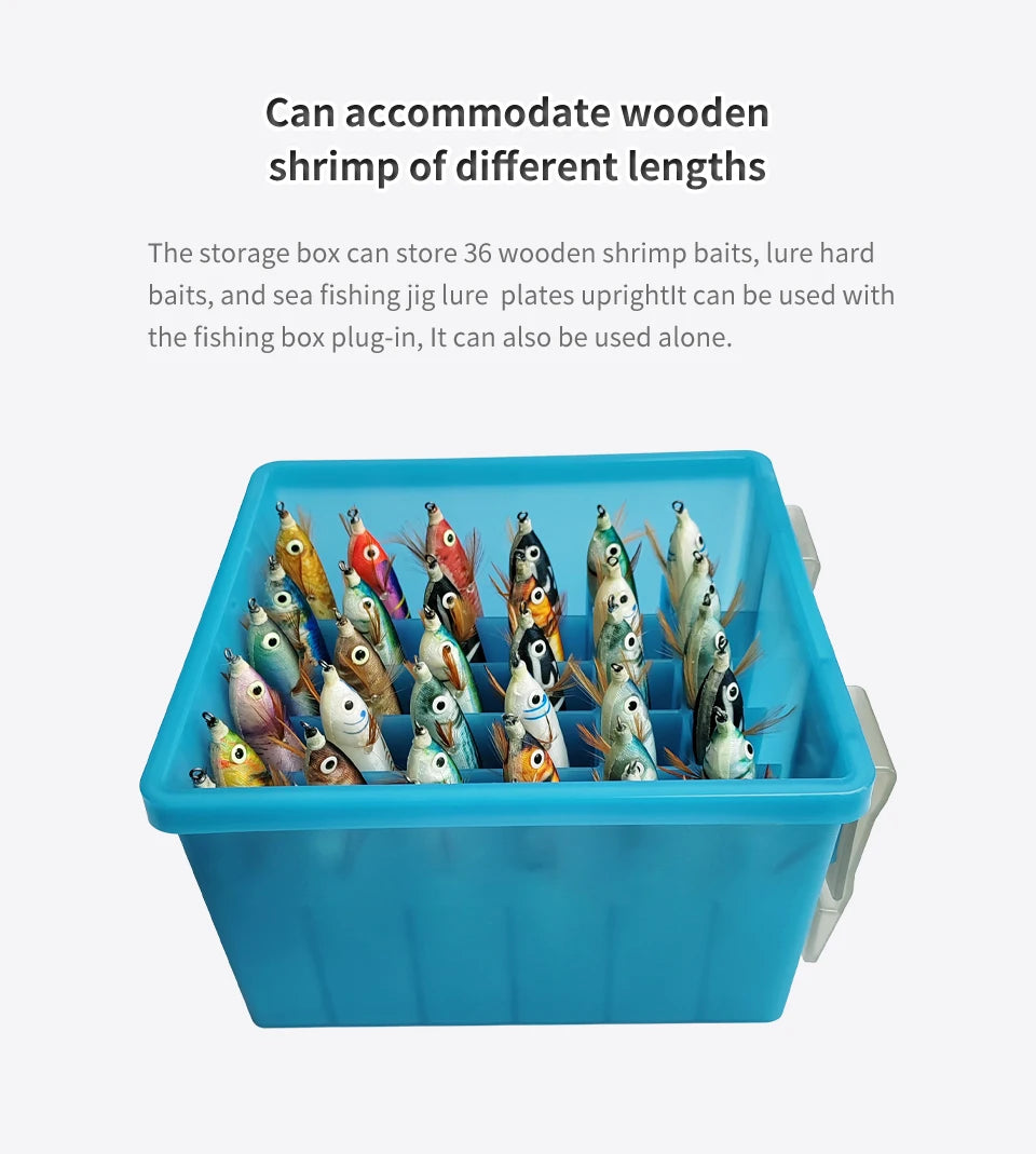 New 36 Grids Plastic Luminous Fishing Tackle Box Hard Lure Storage Box Egi Webfoot Octopus Organizer Squid Jig Bait Container