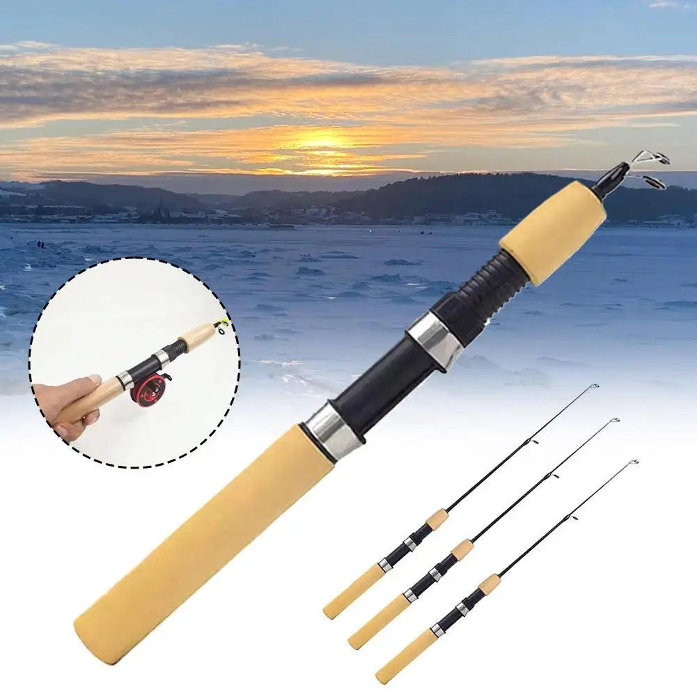 55/65/75cm Ice Fishing Pole Portable Carbon Fish Pole Light Weight River Comfortable Grip Carp Tackle Pesca Fishing Equipment