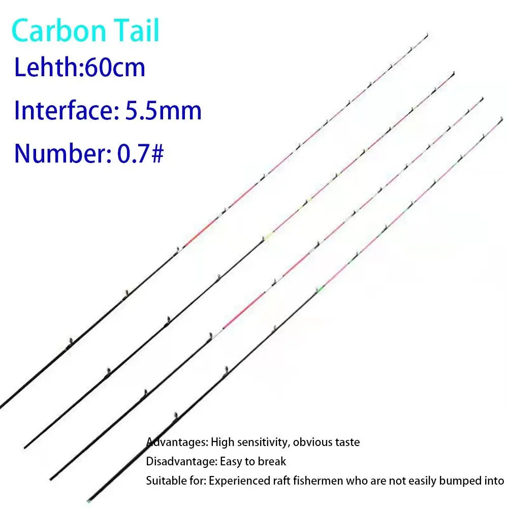 Fiberglass/Carbon Half-titanium Fishing Rod Tip Half/All Titanium Alloy Retractable Carbon Fiber Portable Ice fishing