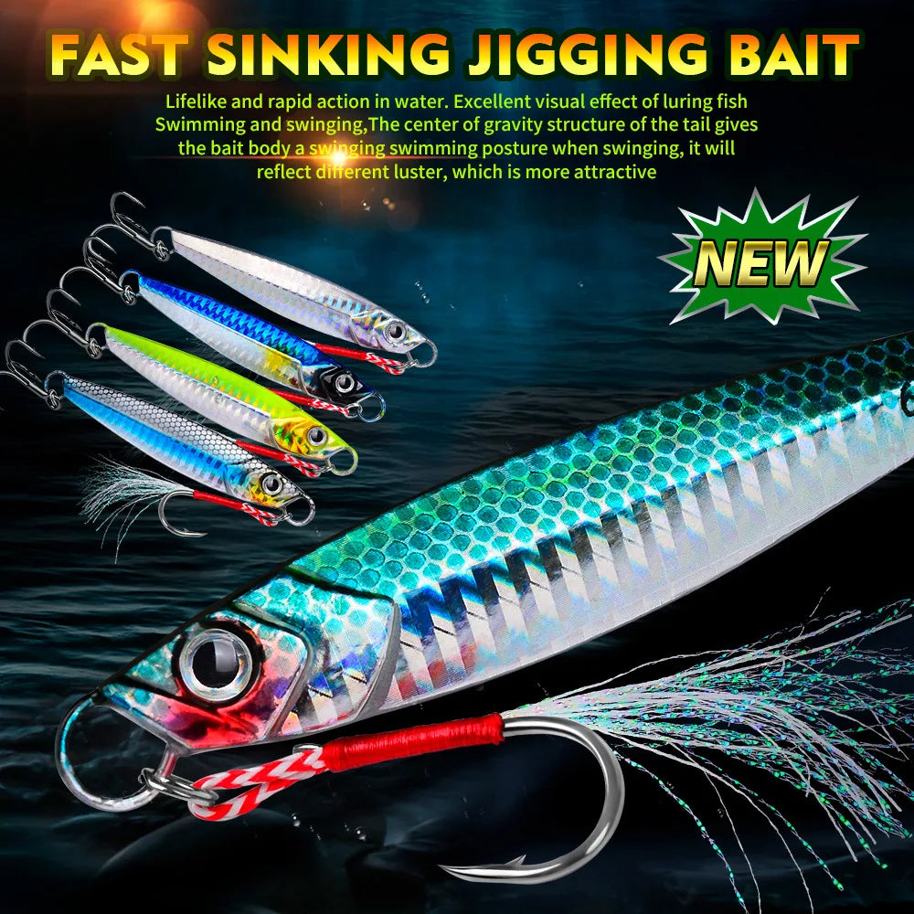sea jigging lures Metal Jig Ideal for Sea Fishing and Boat Fishing Jigging Pesca Bait Artificial Bait Tackle